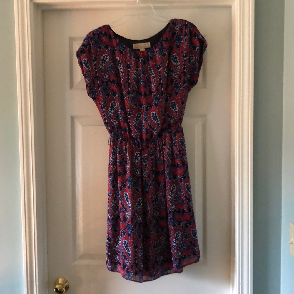 Blue and red dress